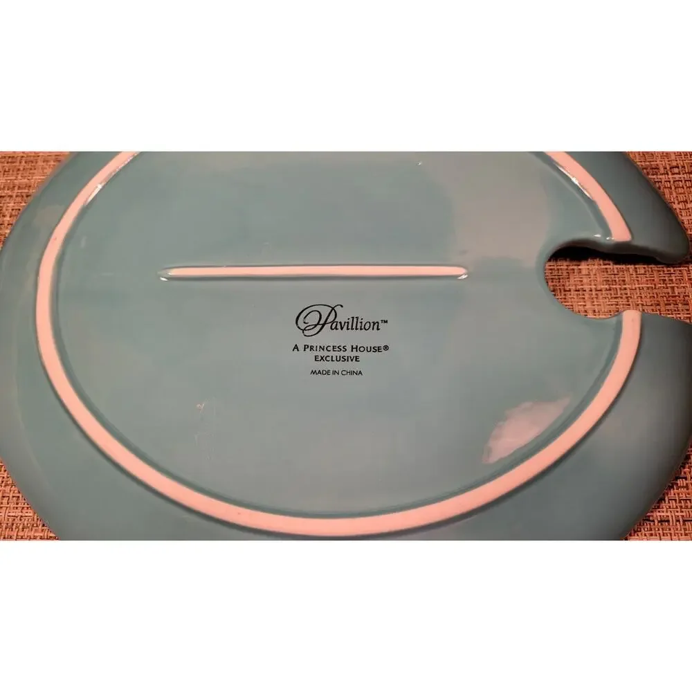 Pavillion Aqua Snack Plates Set Of 4, A Princess House Exclusive